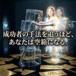 インフルエンサーの手法を模倣し自分を失う発信者のイメージ