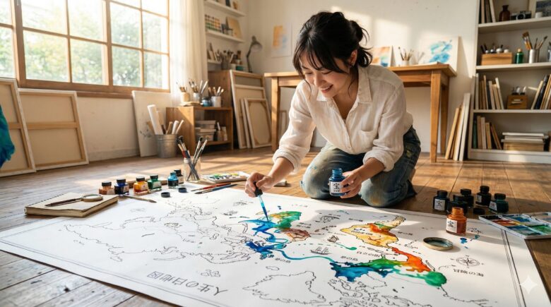 自分の人生を独自のインサイトで描き出すプロセスのイメージ