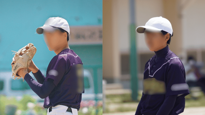 中1の最初の頃の不安げな表情と体つきも表情も成長した姿の比較写真