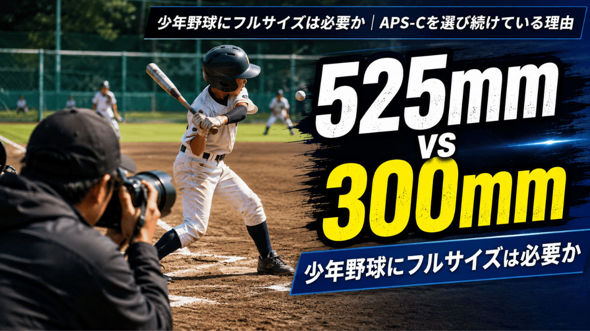 フルサイズからAPS-Cに移った理由を換算525mmと300mmの差で示した記事のタイトル画像